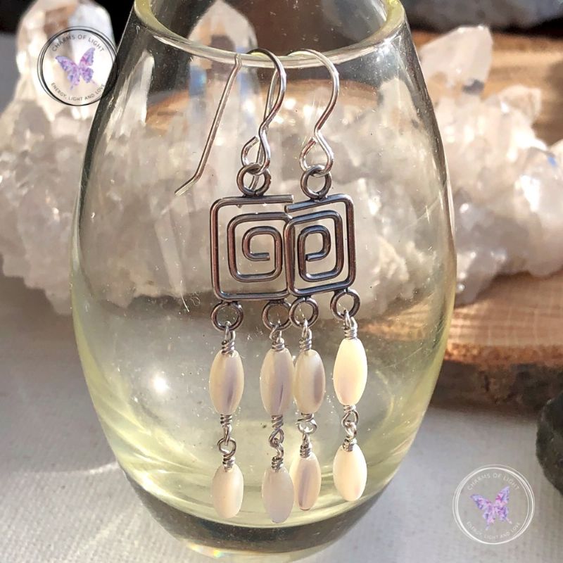Mother Of Pearl Chandelier Drop Earrings